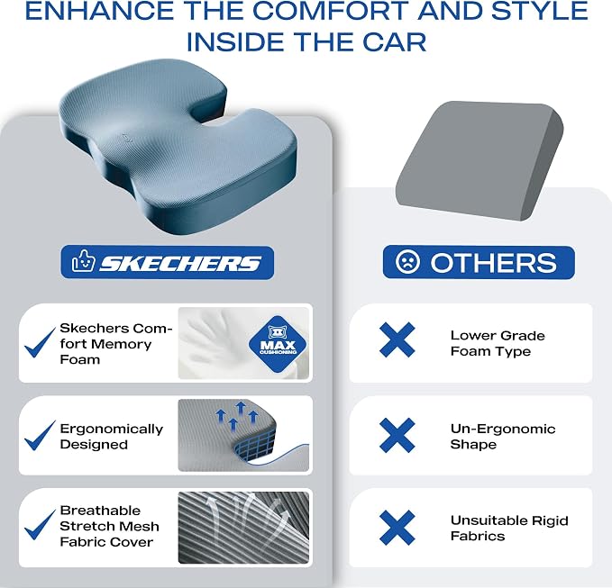 Skechers Memory Foam Seat Cushion, Office Chair Cushion - Image 6