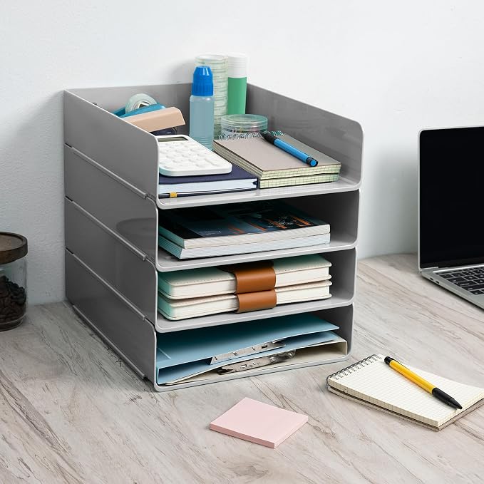Tiawudi Desk Organizer, Office Organization and Storage, Plastic Letter Tray - Image 6