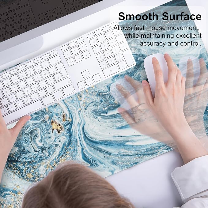 QIYI Large Desk Pad, Keyboard Mouse Pad Desktop Decor, Waterproof PU Leather - Image 5
