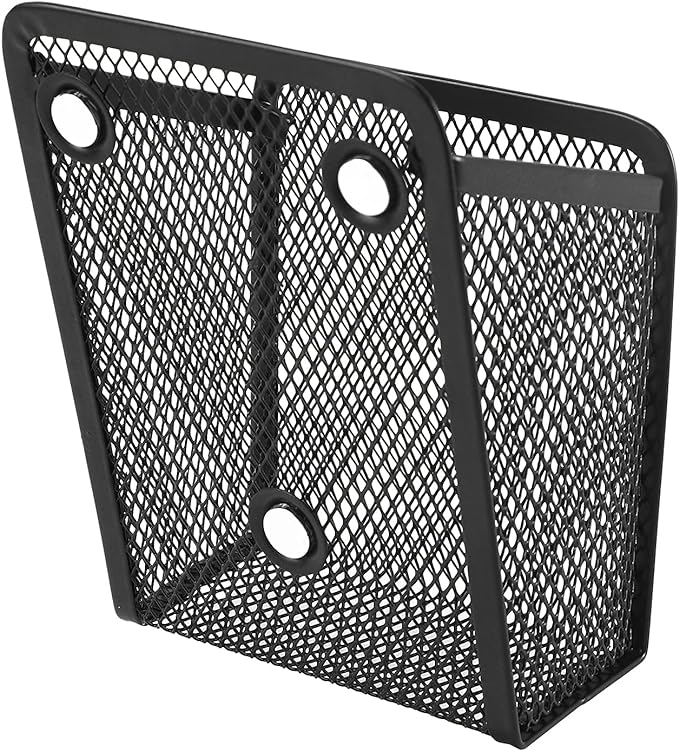 Magnetic Pencil Holder, Mesh Stainless Steel Pen Basket, Metal Writing Utensil - Image 3