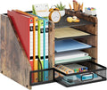 Marbrasse Desk Organizer with File Holder, 5-Tier Paper Letter Tray Organizer by Marbrasse