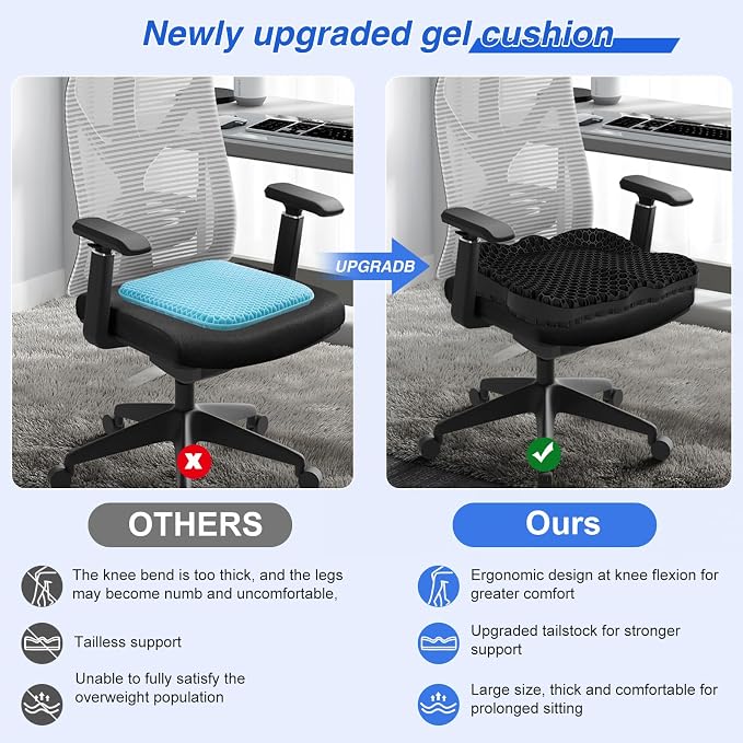 Thicken 19.7in Seat Cushion, Gel Seat Cushion - Image 4