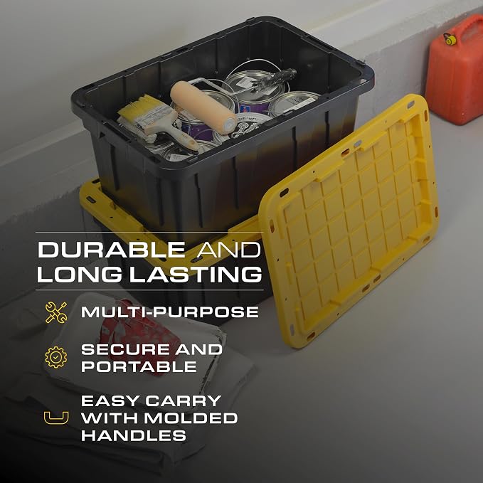 CX BLACK & YELLOW, 17-Gallon Heavy Duty Storage Bins - Image 4