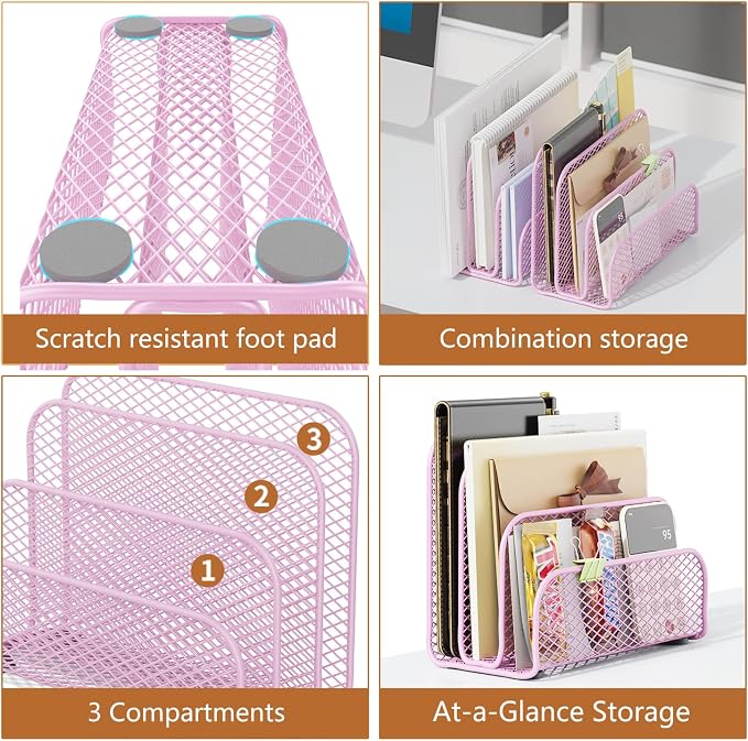 gianotter Mail Organizer Countertop, Metal File Holder - Image 4