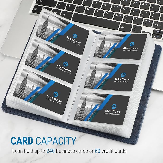 MaxGear Business Card Organizer Book, Holds 240 Cards, Professional Card Binder - Image 2