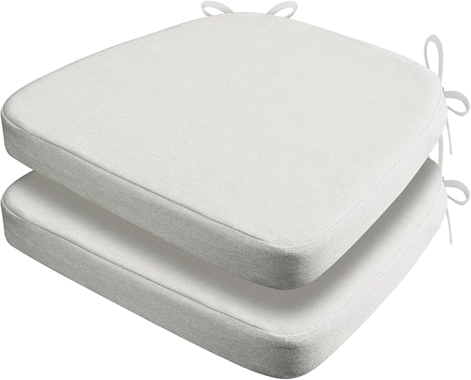 AAAAAcessories D-Shaped Chair Cushions, Machine-Washable Cover, Natural Linen by AAAAAcessories