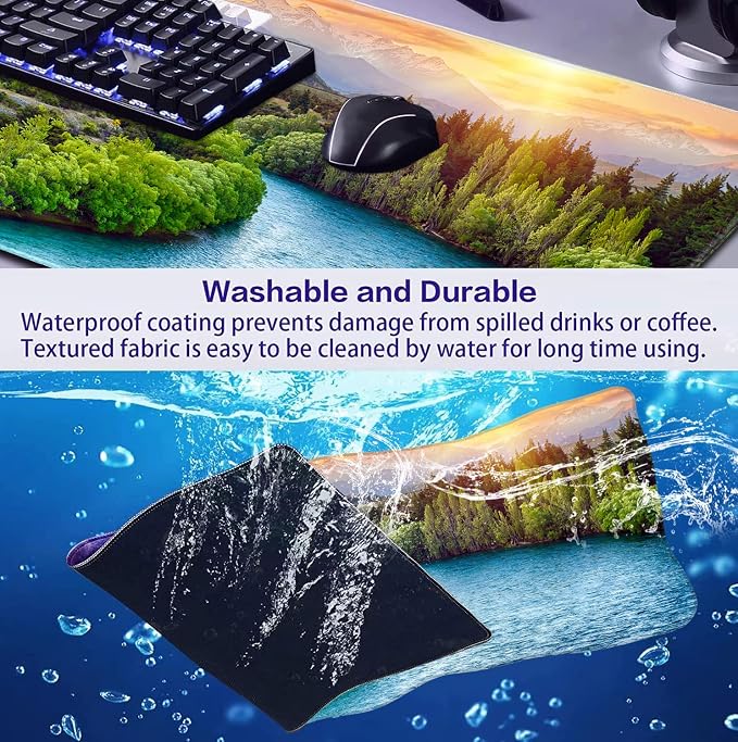 Extended Sunset Forest Gaming Mouse Pad, Keyboard Computer Office Mouse Pad | - Image 7