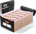 AFMAT Accordion File Organizer, 60 Pockets Expanding File Folder w/Labels by AFMAT