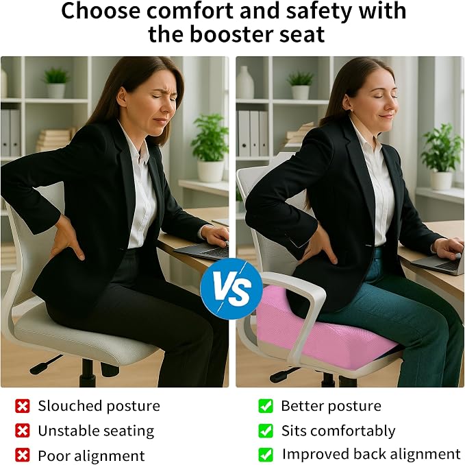 6" Extra Thick Memory Foam Office Chair Cushion – 2-Layer Booster Seat - Image 7