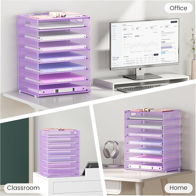 Lavatino 8-Tier Office Desk File Organizer, Letter Tray Paper Organizer - Image 7