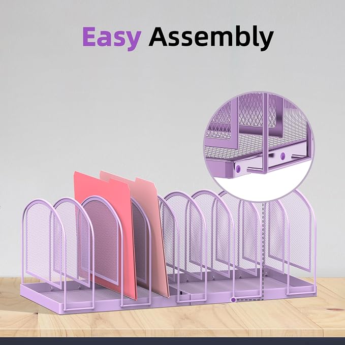 SUPEASY File Organizer 9-Section Mesh Desk Organizer, Upright File Organizer - Image 3