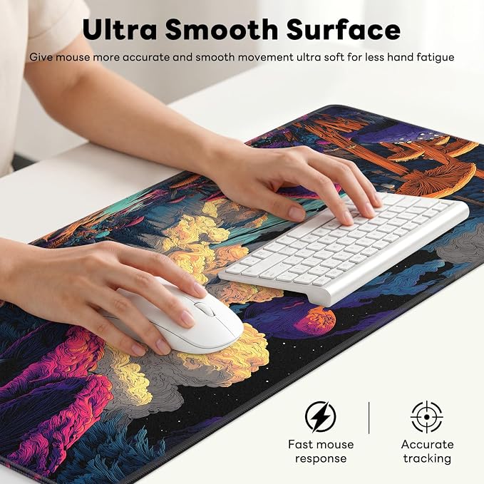 Desk Mat, Big Desk Pad, 31.5x11.8 Inches Extended Big Gaming Mouse Pad - Image 5