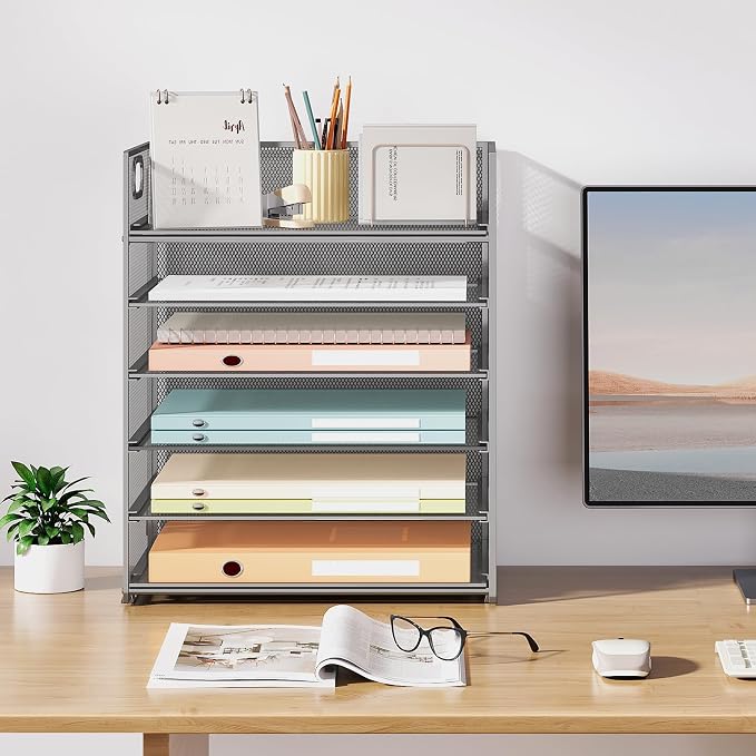 Subekyu 6 Tier Paper Organizer for Desk - Image 7
