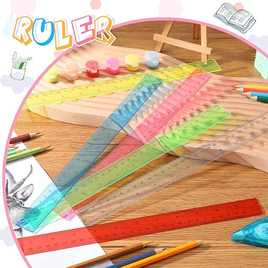 Zonon 30 Pcs Clear Plastic Rulers Bulk 12 Inch Ruler - Image 7