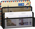 Marbrasse Mail Organizer for Desk, 3-Slot Mesh Metal Mail Holder countertop by Marbrasse