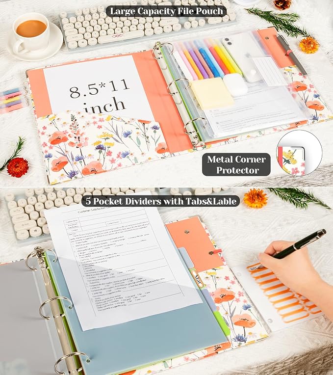 3 Ring Binder 2 Inch, Three Ring Binders Organizer - Image 3