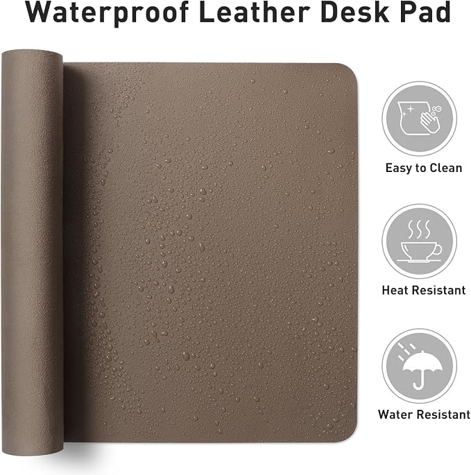 Aothia Leather Desk Pad Protector, Office Mat, Large Mouse Pad, Non-Slip PU - Image 7