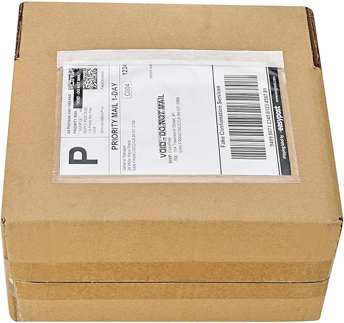 SJPACK 4000 7.5" x 5.5" Clear Adhesive Top Loading Packing List/Label Envelopes - Image 2
