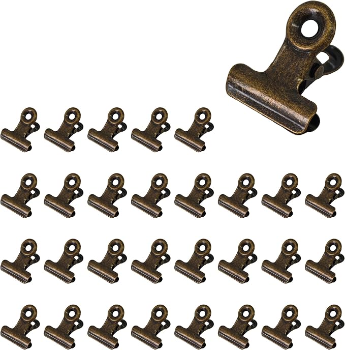 30Pcs 22mm Metal Binder Clips, Mini Bulldog Paper Clamps Bull Clips, Hinge Clips by Unknown
