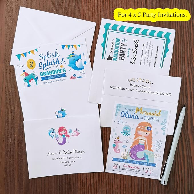 200 Pcs Bulk A2 Invitation Envelopes in White Peel & Press Self Seal 4 3/8 x 5 - Image 8