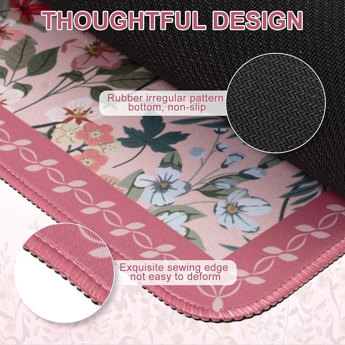 iCasso Desk Mat Pink, Long Mouse Pad - Image 3