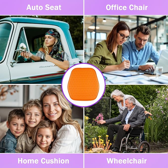 Thin Gel Seat Cushion for Car Seat, Office Chair, Wheelchair, Golf Cart - Image 6