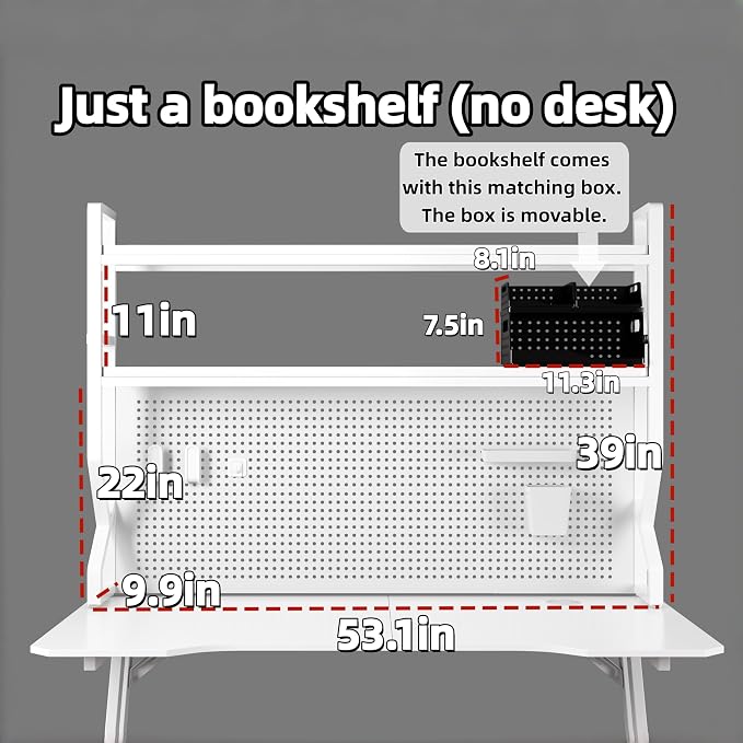 Desktop Hutch Bookshelf, Many Gifts, Metal Desktop Bookcase - Image 5