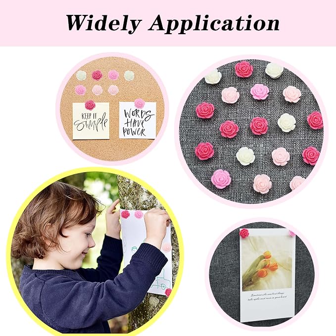 YOUDEFUL 60Pcs Decorative Pushpins, Cork Board Tacks, Bulletin Board Tacks - Image 3