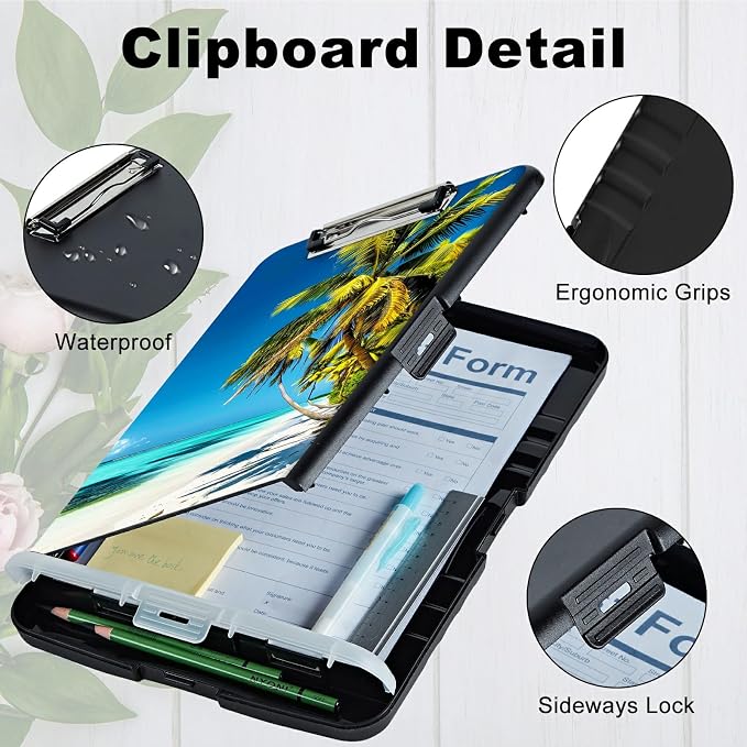 Blue Beach Palm Tree A4 Clipboard - Image 4