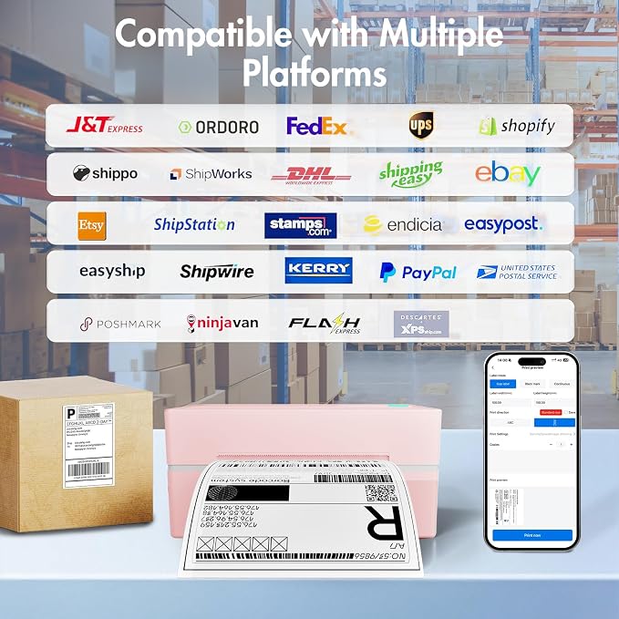 Thermal Shipping Label Printer 4x6 Bluetooth Label Maker - Image 5