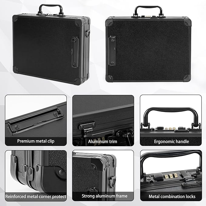 Clipboard with Storage Combination Lock with Handle, Metal clipboard with - Image 4