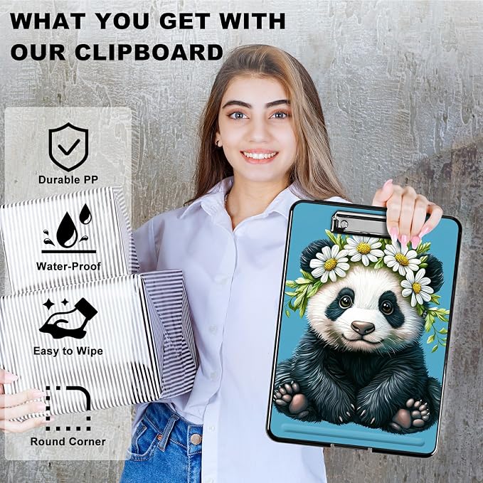 Daisy Panda A4 Clipboard with Storage Pen Holder, Clipboards Organizer Nursing - Image 2