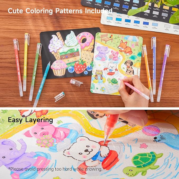 Shuttle Art Colored Pens, 72 Vibrant Colors Cute Journal Pens 0.6mm Fine Point - Image 5