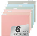 Hanging File Folders Letter Size, Pastel Colors, 6 Pack Hanging File Folders by pmybupo