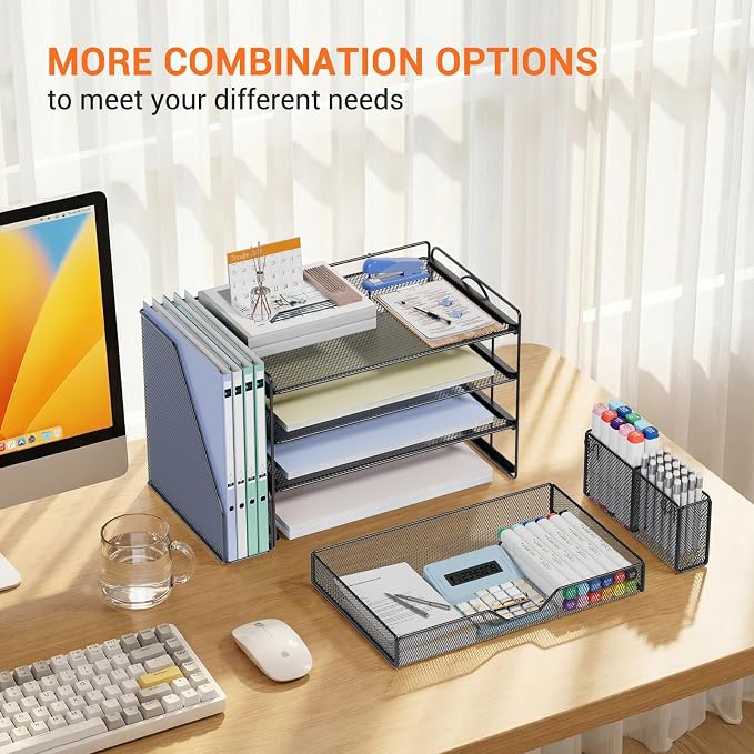 OPNICE Desk Organizers and Accessories, 4-Tier Workspace Desktop File Organizer - Image 7