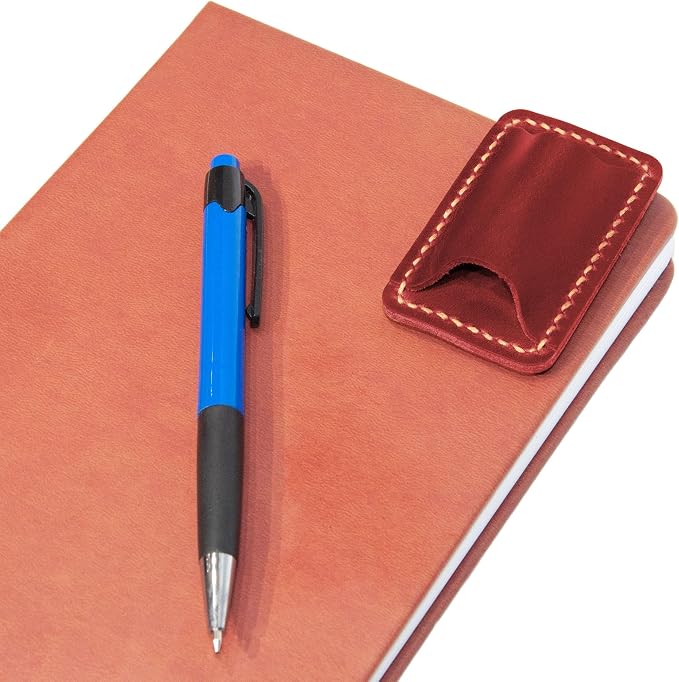Handmade Leather Pen Holder Clip Notebook Pen Loop Stylish, Leather Pen - Image 3