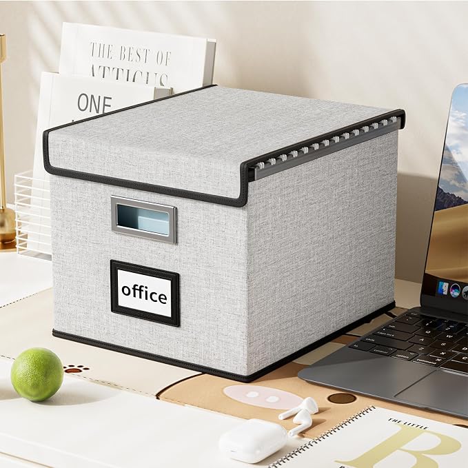 File Organizer Box with Lid, Collapsible File Folder Organizer - Image 5