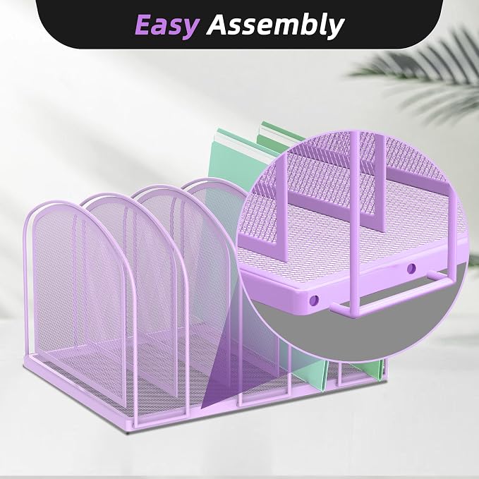 SUPEASY File Organizer 5-Section Mesh Desk Organizer, Upright File Organizer - Image 3