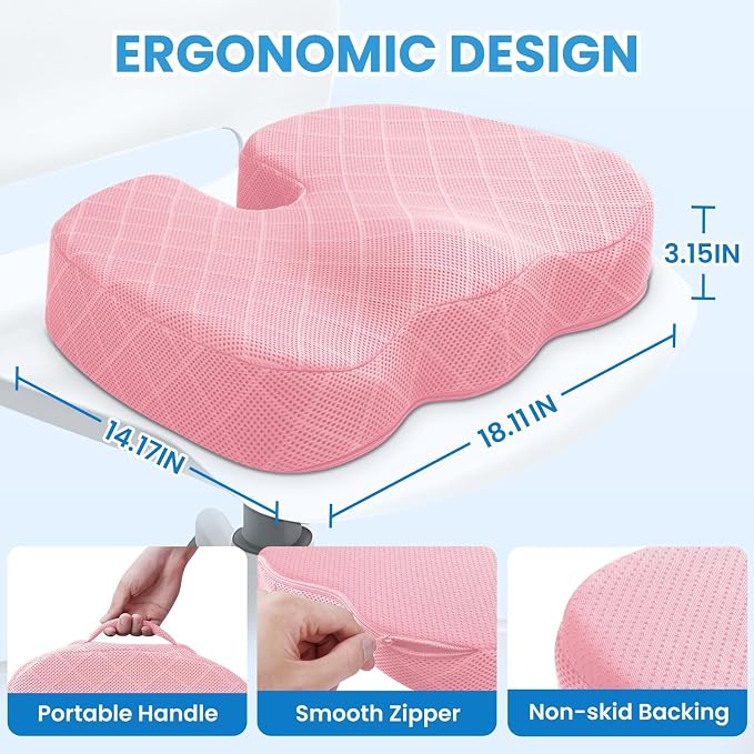 TushGuard Office/Car Seat Cushion, Non-Slip Sciatica & Back Coccyx Tailbone - Image 2