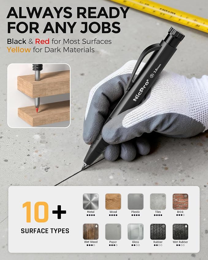 Nicpro 2 Pack Carpenter Pencil Set - Image 3