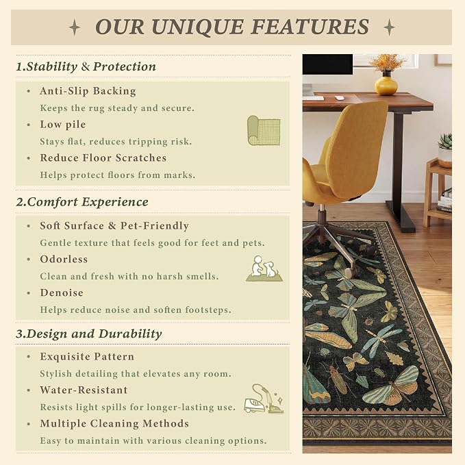 3'x4' Dark Green Office Chair Mat - Image 7