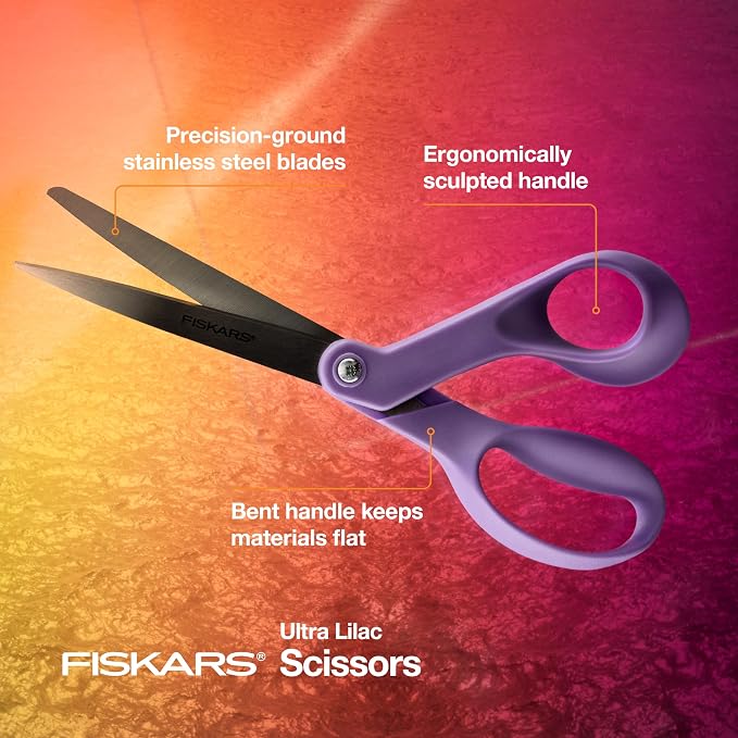 Fiskars Ultra Lilac Scissors, Explore Design Collection, High-Grade Stainless - Image 3