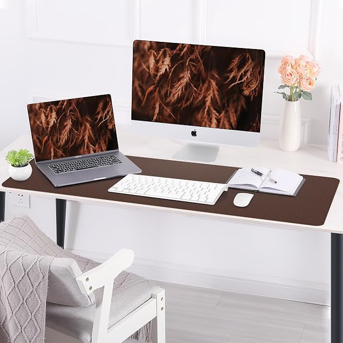 AFIING Cork Desk Mat 47" x 23.6", Dual-Sided Natural Cork & PU Leather Desk Pad - Image 6