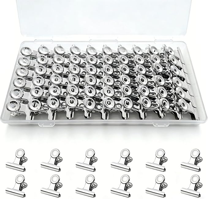 60 Pcs Metal Bulldog Clips, Tiny Metal Binder Paper Clips by Unknown