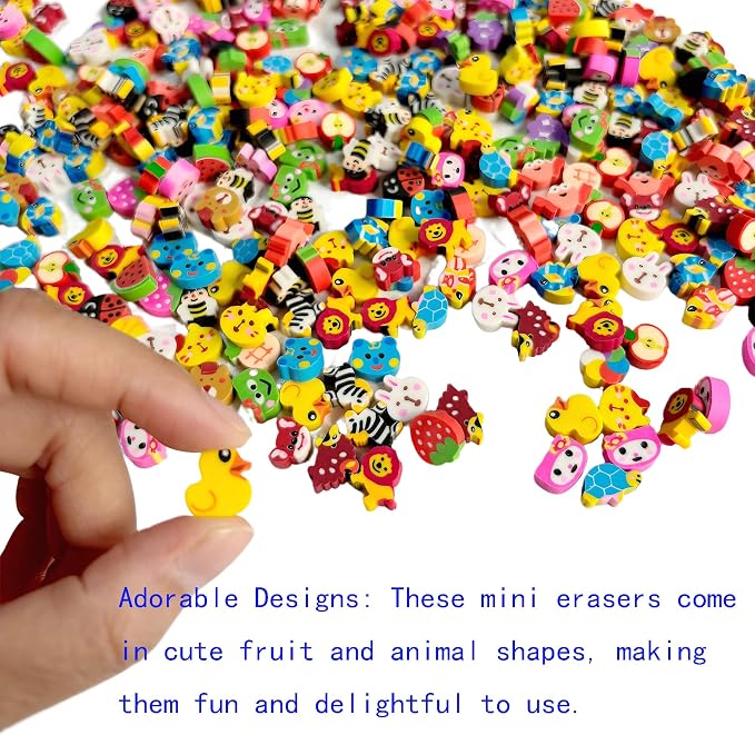 400PCS Cute Mini Erasers for Kids Bulk, Fun Erasers for Classroom Back to - Image 3