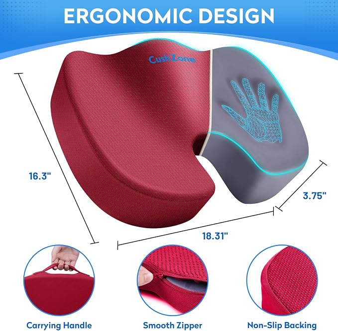 CushZone Seat Cushion, Office Chair Cushions, Car Seat Cushion, Non-Slip - Image 4