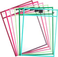 Mr. Pen- Reusable Dry Erase Pocket Sleeves, 6 Pack, Colorful | Clear Plastic by MrPen