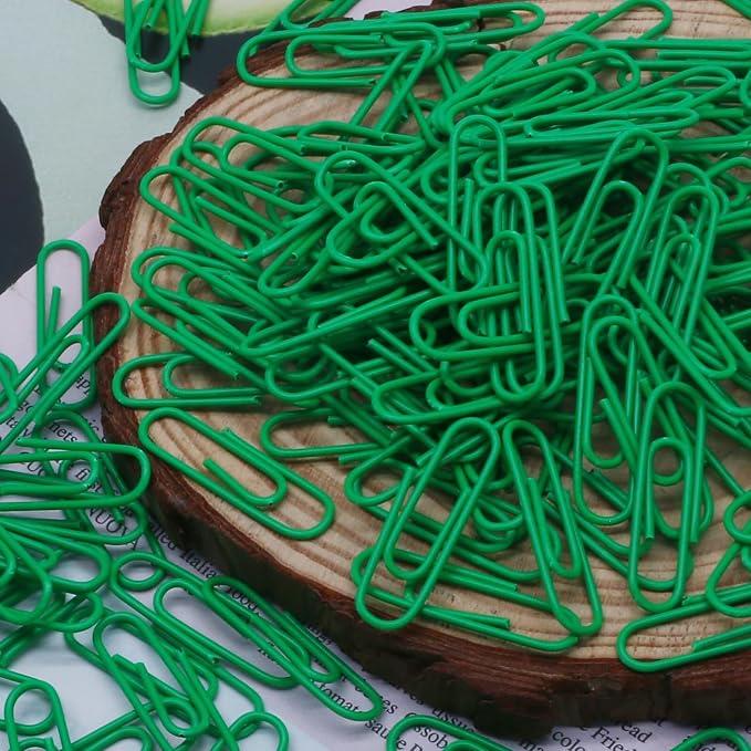 200 Pack Green Paper Clips Small Paper Clips, 1.1 Inch / 28mm Metal Paper Clips - Image 4