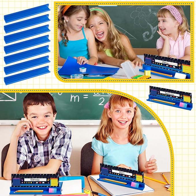 PerKoop 10 Pcs Classroom Desk Name Plates Holder Set Index Cards Storage - Image 6
