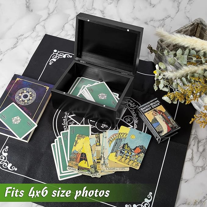 DRASTAR Small Keepsake Box, Wooden Jewelry Storage Box, 4x6 Decorative Card Box - Image 3